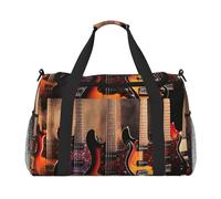Sac de sport hippopotame pour homme et femme, sac de nuit avec compartiment à chaussures, sac d'entraînement de voyage, Guitare électrique cool, Taille unique, Sac de voyage