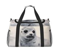 Sac de sport hippopotame pour homme et femme, sac de nuit avec compartiment à chaussures, sac d'entraînement de voyage, Peinture phoque du Groenland, Taille unique, Sac de voyage