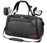 Sac de Sport Homme 65L Sac Voyage Weekend Sac Fitness Gym avec Compartiment Chaussures Imperméables Grand Sac Cabine pour Voyage, Noir