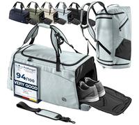 Sac de Sport Homme/Femme + Fonction à Dos, Compartiment Chaussures, Trousse Toilette | 40/60L Cabas de Fitness Voyage Bain Bagage Gym Football Basket-Ball Tennis Yoga Gym Boxe Entraînement Bag