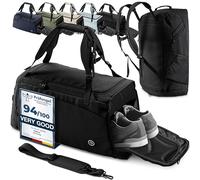 Sac de Sport Homme/Femme + Fonction à Dos, Compartiment Chaussures, Trousse Toilette | 40/60L Cabas de Fitness Voyage Bain Bagage Gym Football Basket-Ball Tennis Yoga Gym Boxe Entraînement Bag