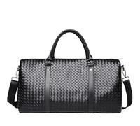 Sac de Sport Homme Sac À Vêtements 17 Pouces pour Voyage, Sac De Week-End pour Hommes, Sac De Voyage en Cuir PU, Sac De Sport De Gymnastique Musculation, Outdoor, Workout(Black)