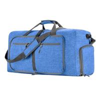 Sac de Sport Homme Sac À Vêtements De 24 Pouces avec Compartiment À Chaussures, Valise Suspendue 2 en 1, Sacs De Week-End Musculation, Outdoor, Workout(Blue)