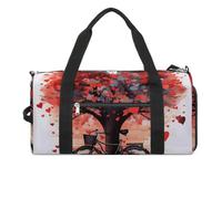 Sac de sport Hug Tree Paresseux pour homme et femme Sac de nuit avec compartiment à chaussures Sac d'entraînement, Vélo Heart Tree, Taille unique, Art Déco