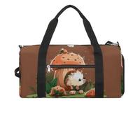 Sac de sport Hug Tree Paresseux pour homme et femme Sac de nuit avec compartiment à chaussures Sac d'entraînement, Hérisson et champignon, Taille unique, Art Déco