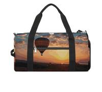 Sac de sport Hug Tree Paresseux pour homme et femme Sac de nuit avec compartiment à chaussures Sac d'entraînement, Montgolfière Coucher de soleil, Taille unique, Art Déco