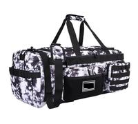 Sac de Sport Imperméable 50L 3 en 1 Sac de Voyage Hommes Grands Sacs Sport à Dos avec Compartiment Chaussures et Poche Humide pour Sport Salle Voyage Natation(Black and White)