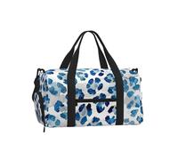 Sac de sport imperméable avec compartiment à chaussures - Imprimé léopard bleu - Pour homme et femme - Sac de voyage imperméable avec poche humide pour chaussures sales