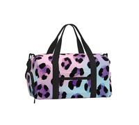 Sac de sport imperméable avec compartiment à chaussures - Imprimé léopard pastel - Pour homme et femme - Sac de voyage imperméable avec poche humide pour chaussures sales