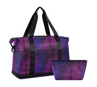 Sac de sport imperméable avec sangle réglable pour la randonnée Motif recque fluo Rose Noir