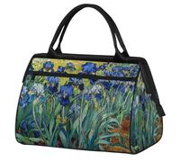 Sac de sport imperméable pour homme et femme Motif fleurs d'iris aquarelle
