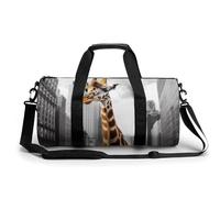 Sac de sport imperméable pour homme et femme - Motif lama et alpaga, Girafe à New York, 17.7in/9in/9in