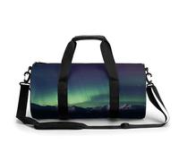 Sac de sport imperméable pour homme et femme - Motif paon coloré - Pour le sport et l'entraînement, Nuit Aurore du Nord, 17.7in/9in/9in