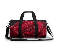 Sac de sport imperméable pour homme et femme - Motif paon coloré - Pour le sport et l'entraînement, Red Rose2., 17.7in/9in/9in