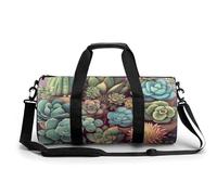 Sac de sport imperméable pour homme et femme - Sac de sport aux pépites de chocolat - Sac de voyage étanche pour le sport et l'entraînement, Jolis succulents., 17.7in/9in/9in