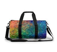 Sac de sport imperméable pour homme et femme - Sac de sport de football - Sac de voyage - Sac de nuit pour entraînement sportif, Triangle arc-en-ciel, 17.7in/9in/9in