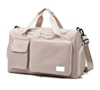 Sac de Sport Imperméable Sac de Voyage Grande capacité for W nd, Sacs Sport Nuit avec Compartiment à Chaussures, et Fitness for Femmes pour Sport Salle Voyage Natation(Khaki)