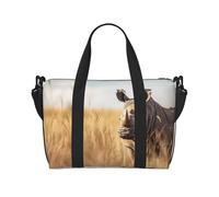 Sac de sport imprimé animal rhino1 pour femme, sac de sport pour week-end, sac fourre-tout pour articles personnels, noir, One Size