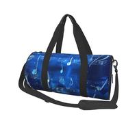 Sac de sport imprimé avec poche humide et compartiment à chaussures pour homme et femme Motif dessin animé, Notes de musique bleues., Taille unique, Sac de voyage