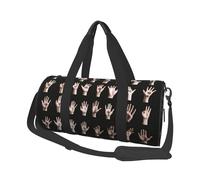 Sac de sport imprimé ballon de sport avec poche humide et compartiment à chaussures, sac de voyage pour homme et femme, Langue des signes de l'alphabet., Taille unique, Sac de voyage