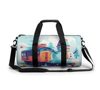Sac de sport imprimé bonhomme de neige assis sur le train Sac à dos Sac de sport Sac de yoga avec poche séparée sèche humide Style 45 cm/22,9 cm/22,9 cm, Style :, 17.7in/9in/9in