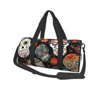 Sac de sport imprimé camouflage avec poche humide et compartiment à chaussures pour homme et femme, Crânes en sucre., Taille unique, Sac de voyage