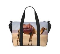 Sac de sport imprimé chameau sable du désert pour femme, sac de week-end, sac pour articles personnels, sac à bandoulière pour homme et femme, taille unique, Noir , Taille unique