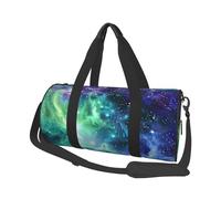 Sac de sport imprimé champs de lavande avec poche humide et compartiment à chaussures, sac de voyage pour homme et femme, Galaxie verte et bleue, Taille unique, Sac de voyage