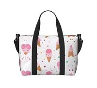 Sac de sport imprimé cônes de glace pour femme, sac de week-end, sac pour articles personnels, sac à bandoulière pour homme et femme, taille unique, Noir , Taille unique
