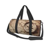 Sac de sport imprimé Cookies Food Chocolate Chip Biscuits Sac de sport avec poche humide et compartiment à chaussures, sac de voyage pour homme et femme, Carte de boussole nautique, Taille unique, Sac