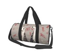 Sac de sport imprimé de Noël en soie dorée avec poche humide et compartiment à chaussures, sac de voyage pour homme et femme, Modèle Ferrets French Fashion, Taille unique, Sac de voyage