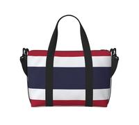Sac de sport imprimé drapeau de la Thaïlande pour femme, sac de week-end, sac pour articles personnels, sac à bandoulière pour femme et homme, noir, One Size