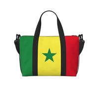 Sac de sport imprimé drapeau du Sénégal pour femme, sac de voyage de week-end, sac fourre-tout pour articles personnels, noir, One Size