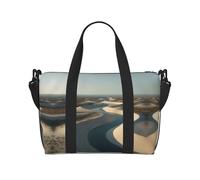 Sac de sport imprimé dunes de sable de rivière pour femme, sac de w nd, sac pour articles personnels, sac à bandoulière pour homme et femme, taille unique