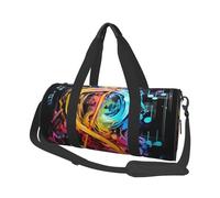 Sac de sport imprimé empreintes de pattes de chien avec poche humide et compartiment à chaussures, sac de voyage pour homme et femme, Notes de musique colorées., Taille unique, Sac de voyage