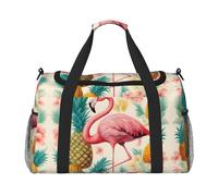 Sac de sport imprimé flamant rose et ananas 1, article personnel, sac de voyage pour les compagnies aériennes, sacs de week-end pour femmes, sac fourre-tout de sport