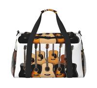 Sac de sport imprimé guitare pour femme - Sac de voyage pour homme, petit et moyen sac de week-end pour femme, sac de sport