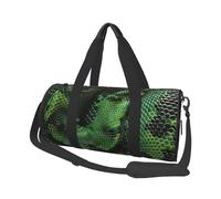 Sac de sport imprimé île de Cuba avec poche humide et compartiment à chaussures, sac de voyage pour homme et femme, Peau de serpent verte., Taille unique, Sac de voyage