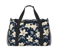 Sac de sport imprimé lys blanc bleu marine pour voyage, sac de sport pour femme et homme, article personnel