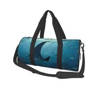 Sac de sport imprimé Merry Christmas Art avec poche humide et compartiment à chaussures, sac de voyage pour homme et femme, Manta Ray and Fish, Taille unique, Sac de voyage