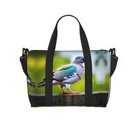 Sac de sport imprimé pigeon 3 pour femme, sac de sport pour week-end, sac fourre-tout pour articles personnels, noir, One Size