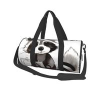 Sac de sport imprimé poulet avec poche humide et compartiment à chaussures, sac de voyage pour homme et femme, Adorable raton laveur, Taille unique, Sac de voyage