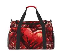 Sac de sport imprimé pour la Saint-Valentin pour homme et femme - Grand sac de sport avec bandoulière pour voyage, week-end, pêche, chasse, Noir , Taille unique, Sac de voyage
