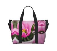 Sac de sport imprimé Spring is in The Air pour femme, sac de sport pour week-end, sac fourre-tout pour articles personnels, noir, One Size