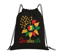 Sac De Sport Juneteenth Tournesol Histoire des Noirs Afro-Américains Unisexe Sac À Dos avec Cordon De Serrage Leger Natation Sac Cordon De Sport pour Homme Plein Air Sports 39X46Cm
