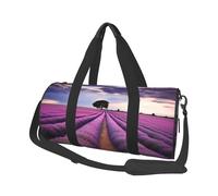 Sac de sport Lavender fields pour femme et homme - Article personnel - Sac de voyage en toile - Sac de week-end - Sac de sport léger - Sac de sport - Noir - Taille unique, Noir , Taille unique
