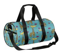 Sac de sport léger à bandoulière pour homme et femme Motif girafe, Fleur girafe dessin animé, 17.6(L) x 9(W) x 9(H) inch