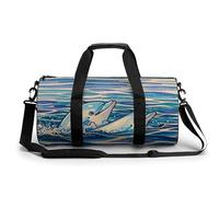 Sac de sport léger à large museau avec dauphins jouant - Sac fourre-tout léger pour homme et femme - Blanc - 45 cm/22,9 cm/22,9 cm, blanc, 17.7in/9in/9in