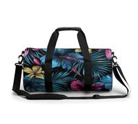 Sac de sport léger à motif floral tropical pour homme et femme, blanc, 45 cm/22,9 cm/22,9 cm, blanc, 17.7in/9in/9in