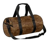Sac de sport léger à motif lettre café pour homme et femme (thème café), Motif lettre café, 17.6(L) x 9(W) x 9(H) inch